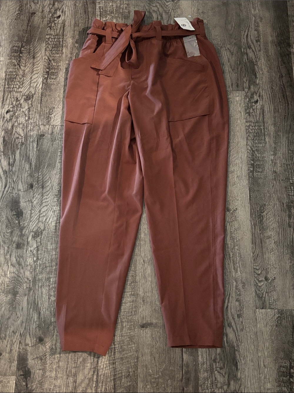 Eden Ruth Tie Waist Pants - Rust - Size Large